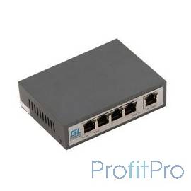 GIGALINK GL-SW-F001-04P Коммутатор, неуправляемый, 4 PoE (802.3af/at) порта 100Мбит/с, 1 Uplink порт 100Мбит/с, 60Вт