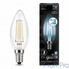 GAUSS 103801207-S Светодиодная лампа LED Filament Свеча E14 7W 580lm 4100К step dimmable 1/10/50 