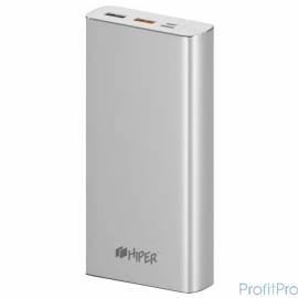 HIPER MPX20000 SILVER Мобильный аккумулятор Li-Pol 20000mAh 3A+3A+2.4A 2xUSB 1xType-C серебристый
