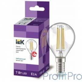 Iek LLF-G45-7-230-40-E14-CL Лампа LED G45 шар прозр. 7Вт 230В 4000К E14 серия 360° 