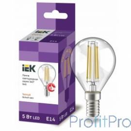 Iek LLF-G45-5-230-30-E14-CL Лампа LED G45 шар прозр. 5Вт 230В 3000К E14 серия 360° 