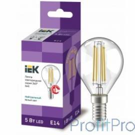 Iek LLF-G45-5-230-40-E14-CL Лампа LED G45 шар прозр. 5Вт 230В 4000К E14 серия 360° 