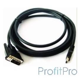 Кабель HDMI-DVI Gembird, 1.8м, 19M/19M, single link, черный, позол.разъемы, экран [CC-HDMI-DVI-6]