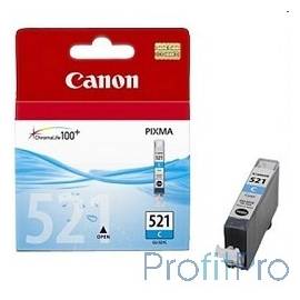 Canon CLI-521C 2934B004 Картридж для Pixma iP3600, 4600, MP540 ,MP620, MP630, MP980, голубой, 535стр.