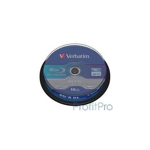 Verbatim Диск BD-R 6-x, 50 Gb, Cake Box 10шт диски (43746)