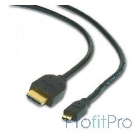 Gembird HDMI-microHDMI позол.разъемы , 19м/19м,1.8 м,черный, [CC-HDMID-6]