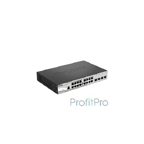 D-Link DGS-1210-20/F1A Настраиваемый коммутатор WebSmart с 16 портами 10/100/1000Base-T и 4 комбо-портами 100/1000Base-T/SFP