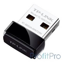 TP-Link TL-WN725N Беспроводной USB Нано адаптер 150 Мбит/с стандарта N c кнопкой QSS(Realtec)