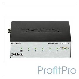 D-Link DGS-1005D/I2A Неуправляемый коммутатор с 5 портами 10/100/1000Base-T и функцией энергосбережения