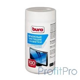 BURO BU-TSCRL [817440] Туба с чистящими салфетками, для экранов и оптики, 100 шт.