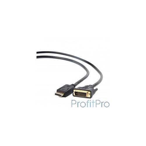 Кабель DisplayPort-DVI Gembird/Cablexpert 1.8м, 20M/19M, черный, экран, пакет(CC-DPM-DVIM-1.8m)
