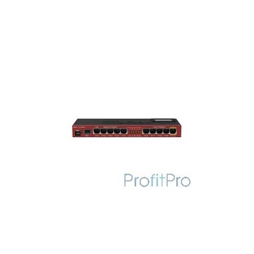 MikroTik RB2011UiAS-IN RouterBOARD Роутер для помещений: 10 Ethernet (5 Gigabit), 1 SFP, 128 МБ RAM, сенсорный дисплей и раздач