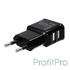 Orient Зарядное устройство USB от эл.сети PU-2402, DC 5V, 2100mA, 2 выхода (iPad,Galaxy), черный 