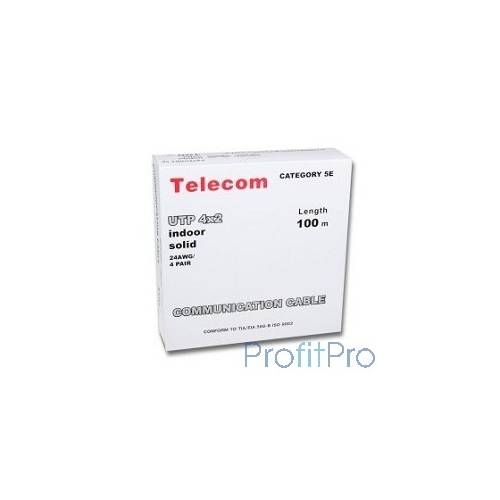 Telecom Кабель UTP кат. 5e 4 пары (100м) (0.5mm) CCA [UTP4-TC100C5EN-CCA-IS]