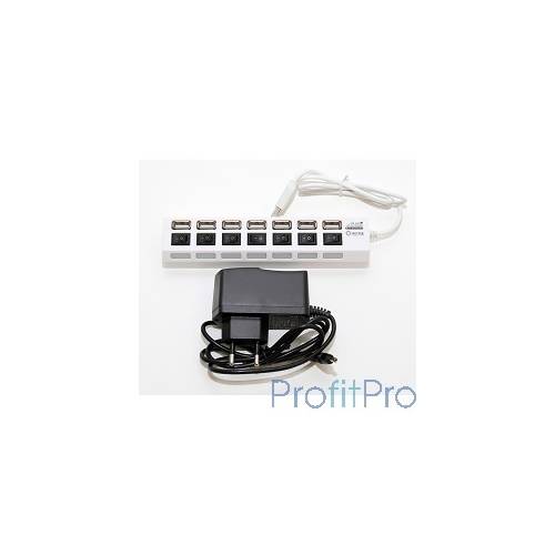 5bites HB27-203PWH Концентратор 7*USB2.0 / БП 5В-2А / 1M / WHITE