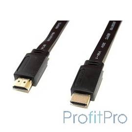 5bites APC-185-002 Кабель HDMI M / HDMI M V1.4b, высокоскоростной, ethernet+3D, зол.разъемы, плоский, 2м.