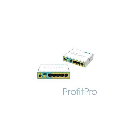 MikroTik RB750UPr2 hEX PoE lite 5-портовый 100-Мбитный маршрутизатор с поддержкой PoE на 4-х портах 5x Ethernet, раздача PoE, 6