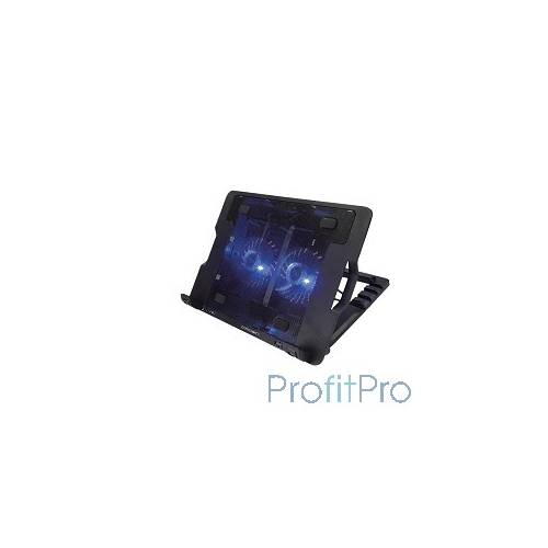 CROWN Подставка для ноутбука CMLS-940 (Black) 15,6", 2*Fan,blue light,2*USB