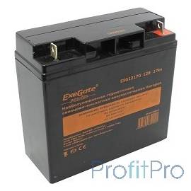 Exegate EP160756RUS Аккумуляторная батарея Exegate EG17-12 / EXG12170, 12В 17Ач, клеммы под болт M5
