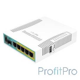 MikroTik RB960PGS hEX PoE Роутер 5x Ethernet, 1х SFP, раздача PoE hEX PoE with 800MHz CPU, 128MB RAM, 5x Gigabit LAN (four with