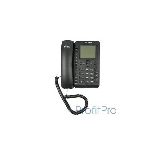RITMIX RT-490 black проводной телефон, повторный набор номера, определитель номеров (Caller ID), встроенный дисплей, громкая св