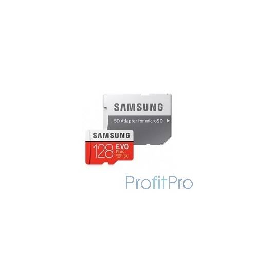 Micro SecureDigital 128Gb Samsung EVO Plus v2 Class 10 MB-MC128GA/RU MicroSDXC Class 10 UHS-I U3, SD adapter