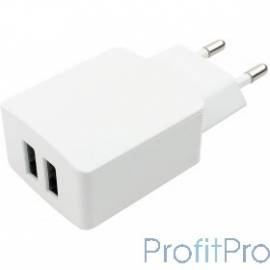Cablexpert Адаптер питания 100/220V - 5V USB 2 порта, 2.1A, белый (MP3A-PC-13)