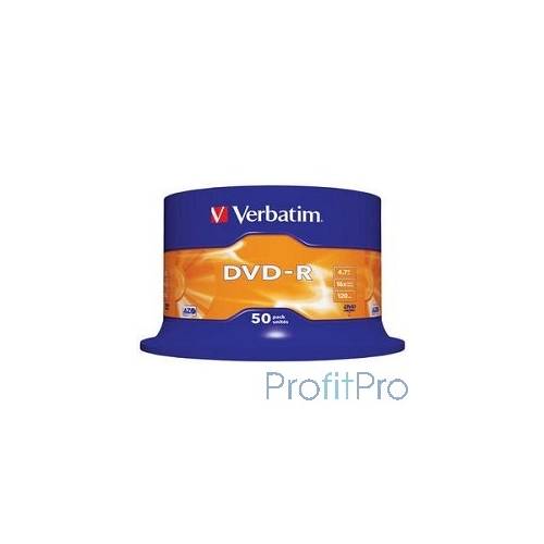 Verbatim Диски DVD-R 4.7Gb 16-х, 50шт, Cake Box (43548)