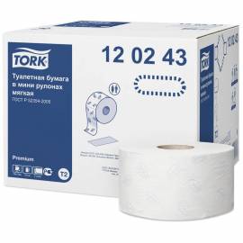 Бумага туалетная Tork "Premium"(T2) 2-х слойн., мини-рулон, 170м/рул, мягкая, тиснение, белая