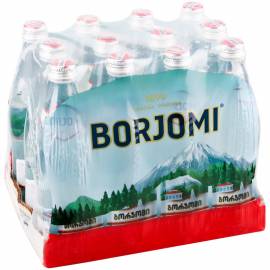 Вода минеральная газированная Боржоми 0,5л, стеклянная бутылка