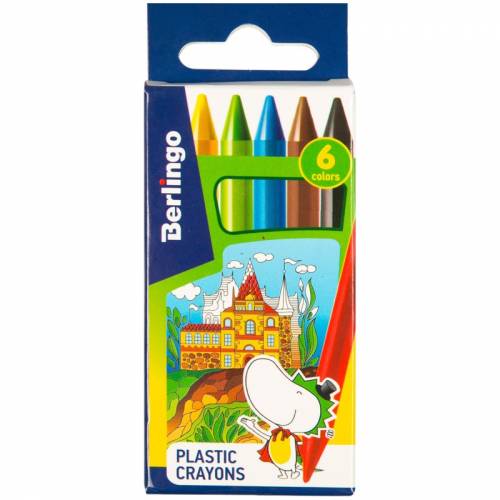 Мелки пластиковые Berlingo "Волшебный дворец", 06цв., шестигранные, картон, европодвес