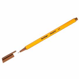 Ручка капиллярная Berlingo "Rapido" коричневая, 0,4мм, трехгранная