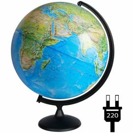 Глобус физико-политический Глобусный мир, 42см, с подсветкой на круглой подставке
