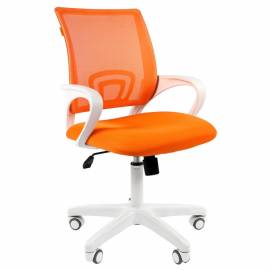 Кресло оператора Chairman 696 white, ткань оранжевая/сетка оранжевая, механизм качания