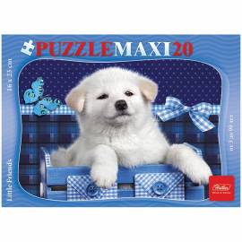 Пазл 20 эл. maxi Hatber "Белый щенок", картонная коробка