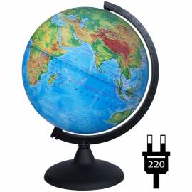 Глобус физический Глобусный мир, 25см, с подсветкой на круглой подставке