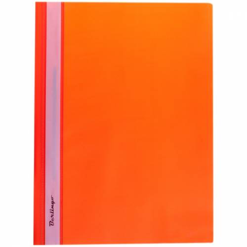Папка-скоросшиватель пластик. Berlingo, А4, 180мкм, оранжевая с прозр. верхом