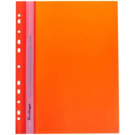 Папка-скоросшиватель пластик. перф. Berlingo, А4, 180мкм, оранжевая