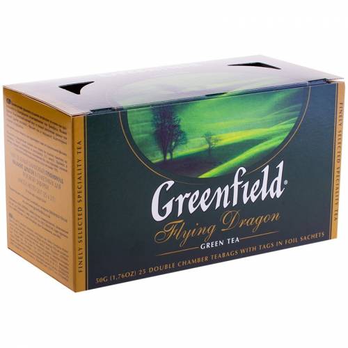 Чай Greenfield "Flying Dragon", зеленый, 25 фольг. пакетиков по 2г