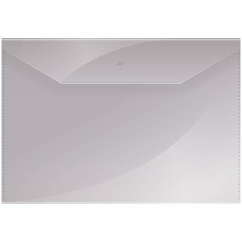 Папка-конверт на кнопке OfficeSpace, А4, 150мкм, прозрачная