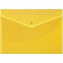 Папка-конверт на кнопке OfficeSpace, А4, 150мкм, желтая