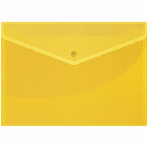 Папка-конверт на кнопке OfficeSpace, А4, 150мкм, желтая