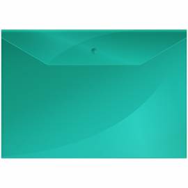 Папка-конверт на кнопке OfficeSpace, А4, 150мкм, зеленая