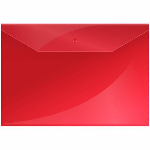 Папка-конверт на кнопке OfficeSpace, А4, 150мкм, красная