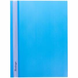 Папка-скоросшиватель пластик. Berlingo, А4, 180мкм, голубая с прозр. верхом