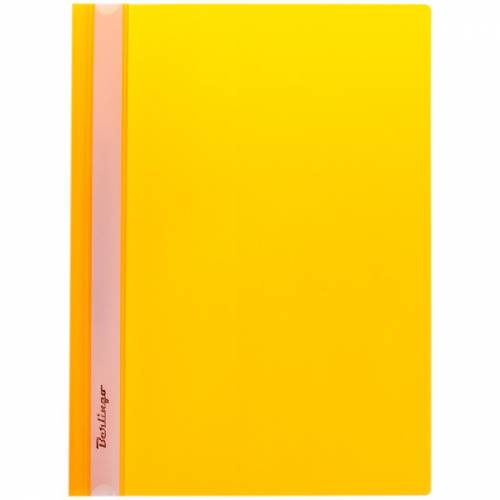 Папка-скоросшиватель пластик. Berlingo, А4, 180мкм, желтая с прозр. верхом