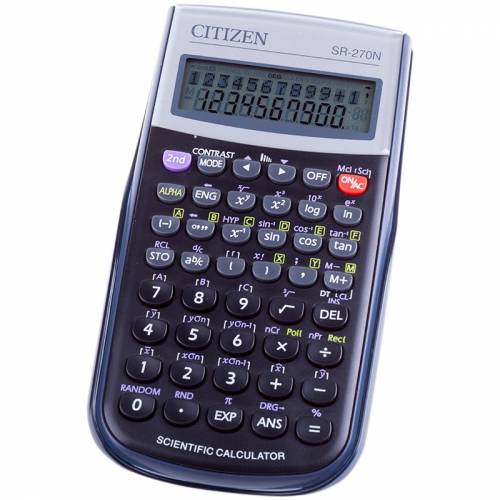 Калькулятор научный Citizen SR-270N, 10+2 разр., 236 функц., пит. от батарейки, 149*70*12мм, черный