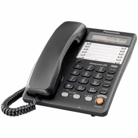 Телефон проводной Panasonic KX-TS2365RUB, ЖК дисплей, 28 номеров, черный