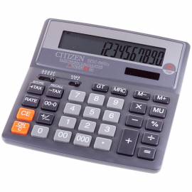 Калькулятор настольный Citizen SDC-660II, 16 разр., двойное питание, 156*159*32мм, серый