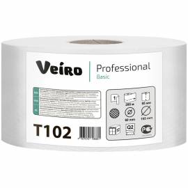 Бумага туалетная Veiro Professional "Basic"(Q2, Т2) 1 слойн., 200м/рул, тиснение, цвет натуральный